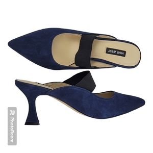 NINE WEST SHOES BLUE SUEDE HEEL STRAP SIZE 7